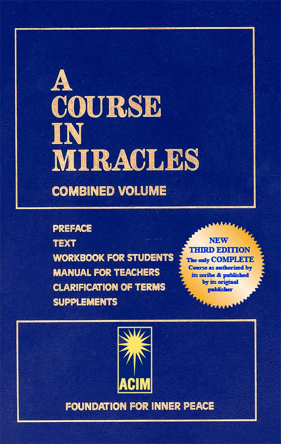 book cover: A Course In Miracles - English - third edition