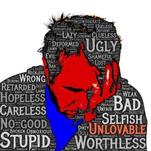 UNLOVABLE (in word cloud graphic of ego self-concept words)